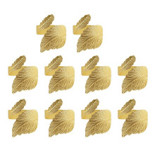 Leaf Shape Napkin Rings Of 10 Set Gold Napkin Rings for Table Setting Anniversary, Birthday,Party Of Table Setting