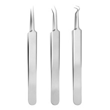 Kit anti-points noirs - Pince à épiler pour points noirs, outil d'extraction de comédons et boutons (3 pièces), kit anti-acné pour poin