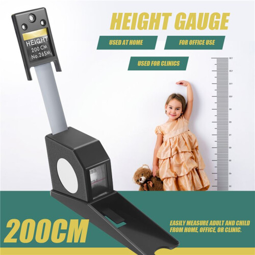 200Cm Stadiometer Black Wall Mounted Height Meter Growth Ruler Cm Metric Tape Measures 2