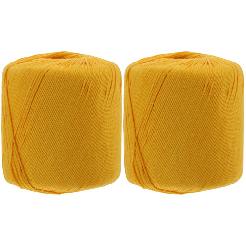 2Rolls Yellow Cotton Knitting String Soft DIY Rope for Handmade Crafts 1