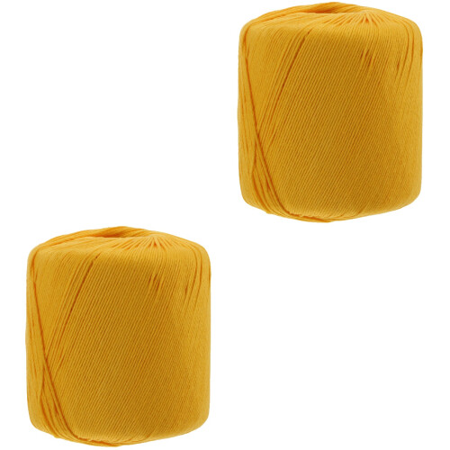 2Rolls Yellow Cotton Knitting String Soft DIY Rope for Handmade Crafts 2