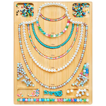Wooden Beading Tray with Precise Measurement Guides for Necklace and Bracelet Jewelry Making