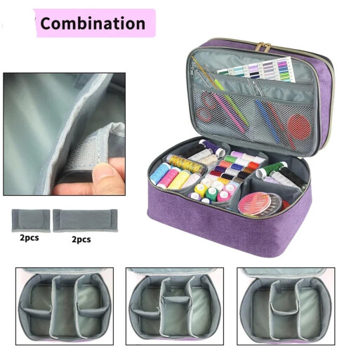 Sewing Storage Organizer Box for Adults with Clear Compartment Design and Durable Construction (Purple) 2