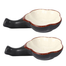2pcs Calligraphy Ink Dish Set with Ceramic Brush Holder, Dual Ink Dish Design and Flower Pattern