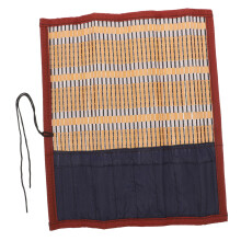 Bamboo Pen Roll Organizer with Multi‑Pocket Design, Brush Pen Storage Case for Calligraphy and Travel