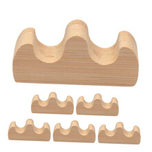 6pcs Wooden Brush Holder Set for Calligraphy and Chinese Painting, Brush Protection Design, Natural Finish