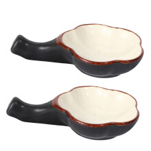 2pcs Flower Shaped Chinese Calligraphy Ink Dish Set with Integrated Ceramic Brush Holder