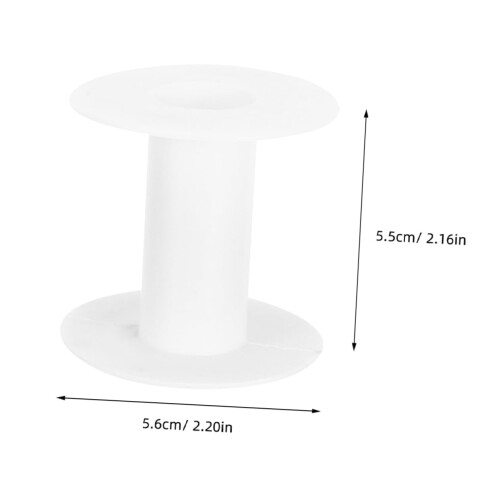 5pcs Plastic Embroidery Thread Spool Set, Durable White Yarn Bobbin Organizer for Tangle Craft Storage 1