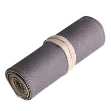 Canvas Pencil Case RollUp Pen Bag Organizer, Large Capacity Durable Grey Canvas for Artists 82x20cm