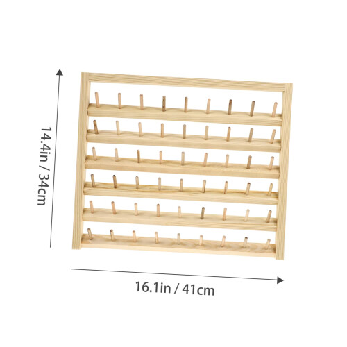 Wooden Thread Rack 54 Spool Wall Mounted Organizer for Sewing and Embroidery Easy Access Storage 1