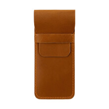 Vintage Leather Pen Case Brown with Large Compartment Fountain Pen Organizer Sleeve for Travel