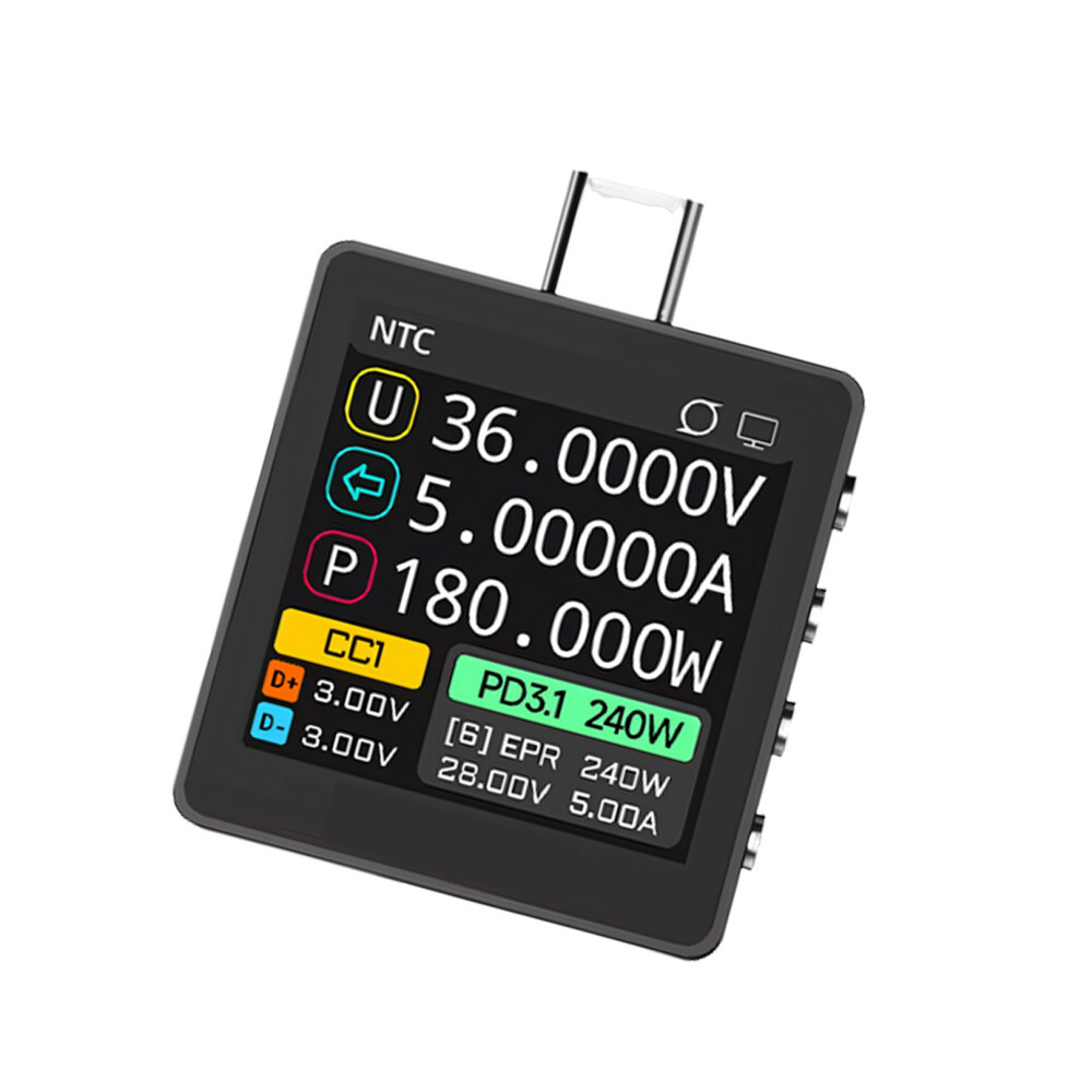 Type C Power Tester With Fast Charge Protocol Detections And 7627001389960