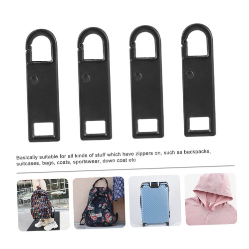 4pcs Zipper Pull Replacements for Backpacks and Jackets, Durable Detachable Tabs, Easy Snap Installation 1