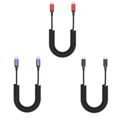 Adjustable Length USB C Cable For Fast Charging And Fast-Blue 1