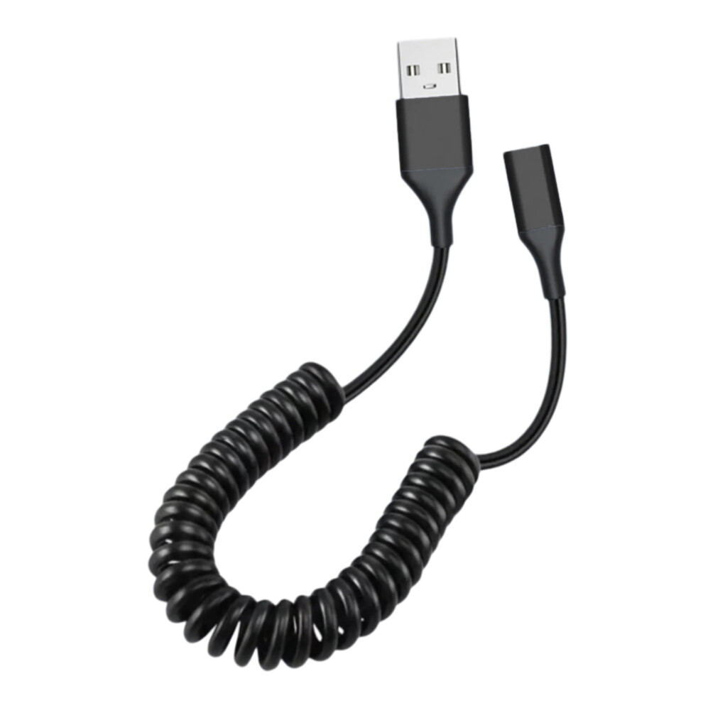 Usb A Male To Type C Female Charging Cord Data Transfer- Black 7627001390928