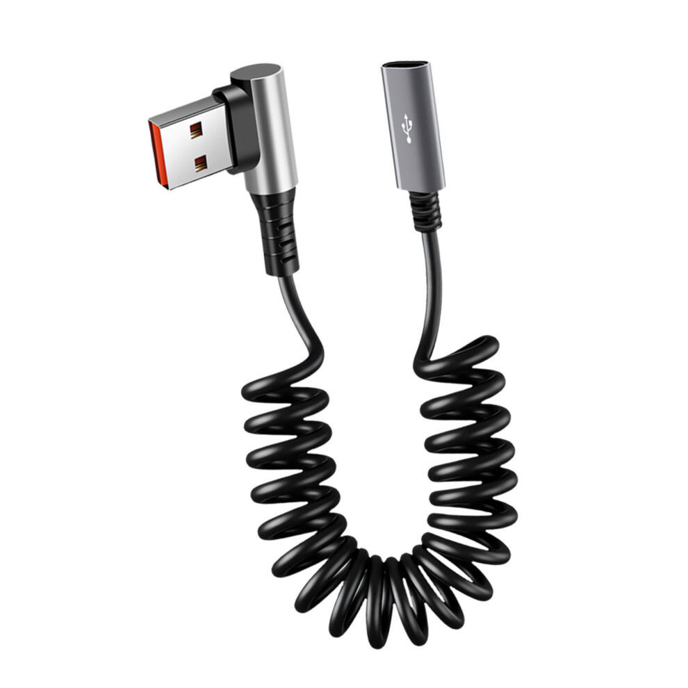 Flexible Usb 2.0 Male To Type C Female Extension Cord-Elbow 7627001390218