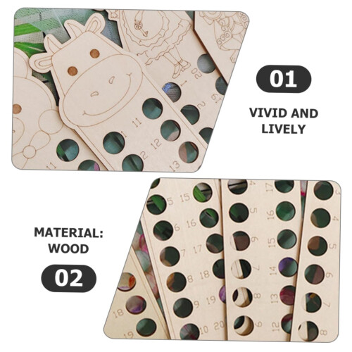 Wooden Embroidery Thread Organizer Board for Cross Stitch Floss – Smooth Surface, Tangle Design 1