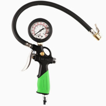 Manómetro inflador de neumáticos con esfera de 2,5", manómetro de presión de aire de alta resistencia de 250 PSI, boquilla de bloqueo d