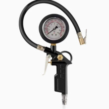 Pistol Grip Tire Inflator with Pressure Gauge, Heavy Duty Air Compressor Tool with 2" Dial & Rubber Hose, Manual Tire Pump for Car