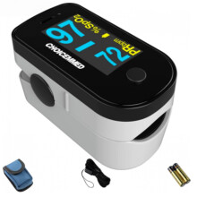 Bärbart smart blodsockertestkit med fingerklämma för seniorer, perfekt för resor.