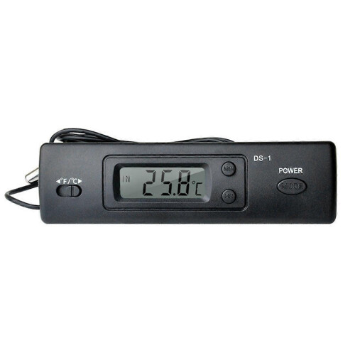 -1 Car Thermometer LCD Display C/F Clock Temperature Sensor Controller Indoor Outdoor Thermostat with Probe 2