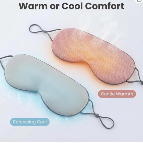 Dual Use Cooling and Warming Eye Mask with Breathable Ear Hook Design Gray Pink 2 Pack 2