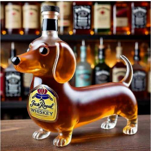 Μπουκάλι ουίσκι dachshund, αστείο μπουκάλι ουίσκι dachshund, γυάλινα μπουκάλια κρασι 2