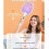 Πτυσσόμενη ηλεκτρική ρακέτα Fly Zapper, 4000V 1800mAh USB-C Bug Swatter, Αυτόματο/Χειροκίνητο 4