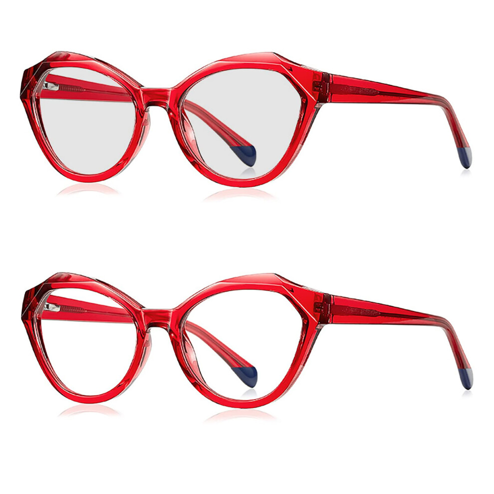 Red Reading Glasses 1.75X Photochromic Magnifying Reader For Women With Bright Clear Vision