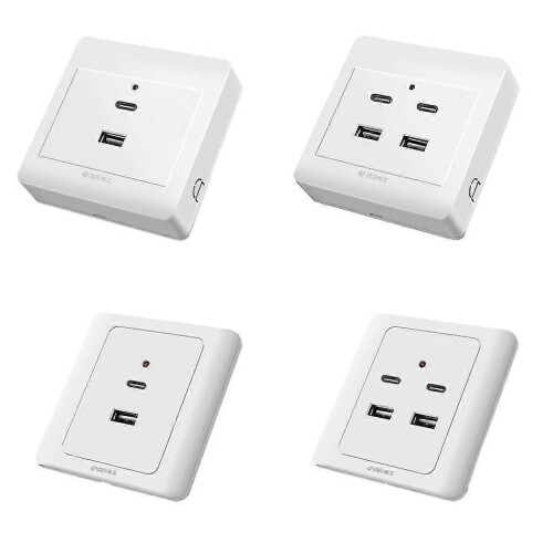 Gniazdka ścienne USB typu C, gniazdo ładowarki ściennej USB 18 W, 220 V, gniazdo USB 1