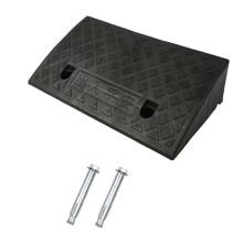 Portable Loading Ramp for Wheelchairs and Motorcycles, Durable Plastic Step Ramp with Anti‑Slip Surface, Black 19.7x10.6x5.1 in