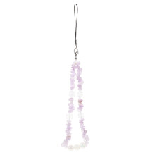 Beaded Phone Charm for Girls with Aesthetic Crystal Design, Natural Stone Wrist Strap for Cellphones