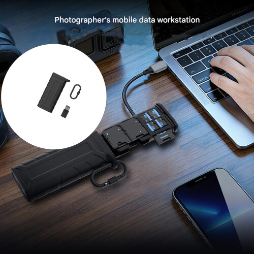 Aluminum Alloy Memory Card Reader Builts In Storage Case For TF 1