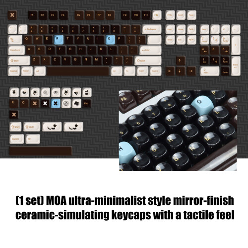 Ergonomische PBT-Tastenkappen, glatte Spiegeloberfläche, 1