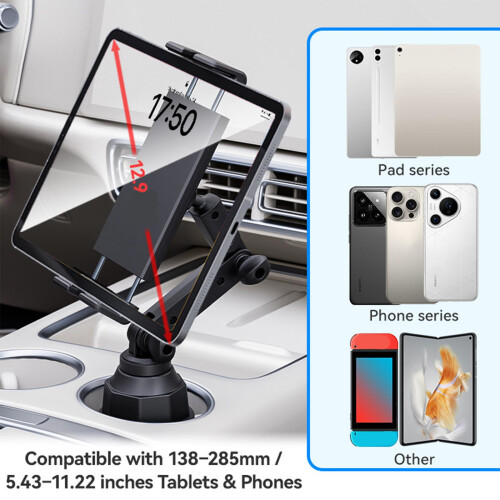 Multiple Angle Car Cup Holder Mount With Double Axises For 1