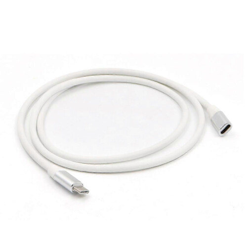 Predlžovací dátový kábel USB-C 3.1 samec na USB-C samica, nabíjací kábel, strieborný