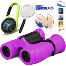Kit de explorare pentru copii 8x21 cu binoclu, busolă și lupă pentru descoperiri în aer liber pentru copii cu vârste între 3 și 12 ani