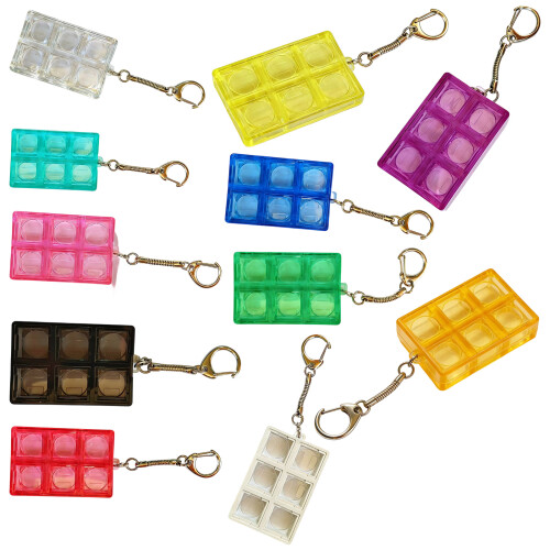 Fingertips Decompression Toy 6 Key Keychain-purpletransparent 1