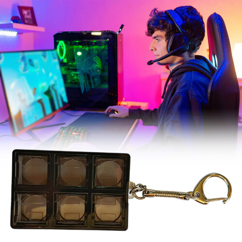 Clavier transparent à 6 touches, jouet pour-vert transparent 2