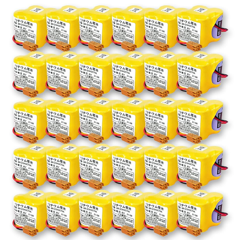 30Pack Br2/3Agct4a 6V 4400Mah Backup Lithium Battery For Fanuc Cnc A98l00310025 With Plug Brown 9330225503866