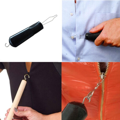 2 in 1 Button Hook Zipper Pull Dressing Aid Tool with Ergonomic Cushioned Grip for Elderly and Disabled 1