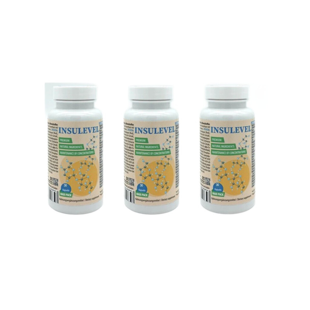 3x Insulevel 20 pcs Cinnamon Gurmar Inulin Alpha-lipoic acid Chromium