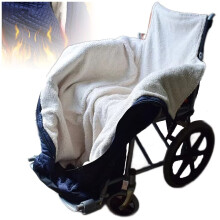FleeceLined Wheelchair Blanket with FullLength Zipper, Windproof WaterResistant Lap Cover for Elderly