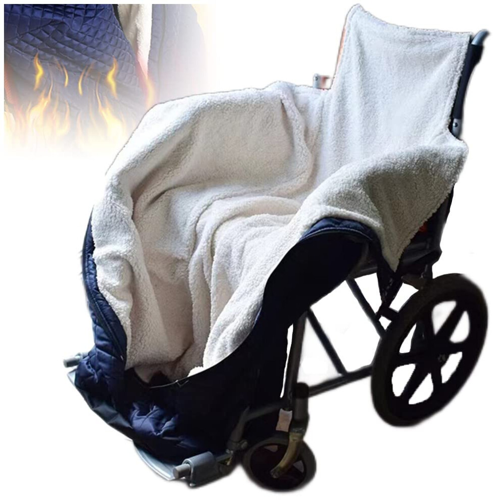 FleeceLined Wheelchair Blanket with FullLength Zipper, Windproof WaterResistant Lap Cover for Elderly