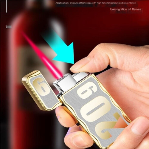 Windproof Jet Lighter Butane Torch with Adjustable Flame and Durable Metal Shell for Outdoor Use 2
