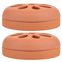 Mosquito Coil Holder Set Terracotta Incense Burner 2 Pack for Patio Deck Camping Ash Burning