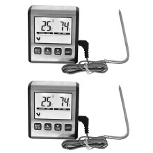 2 Pezzi TP710 Termometro Digitale per Carne da Cucina, Termometro per Alimenti con Retroilluminazione LCD di Grandi Dimensioni con Sonda In Acciaio