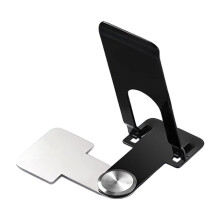 Support de téléphone en métal fin avec rotation à 360-Noir