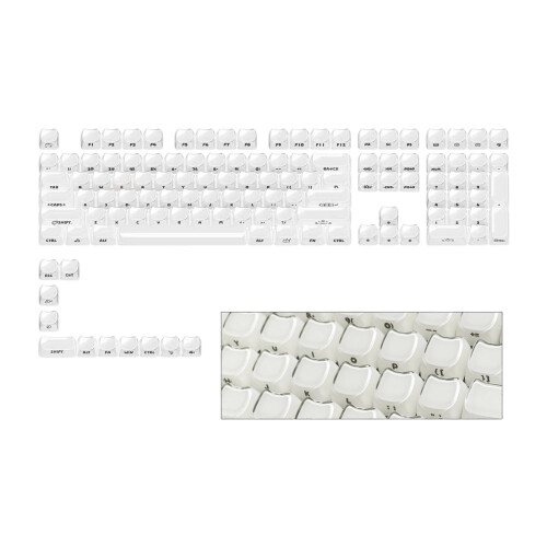119 Key MAO Profile Jelly Kitten Head Keycap Set Side-White