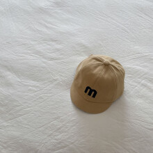 (Khaki)Baby Embroidered Cotton Cap With Short Brim And Sunshade For Toddlers Infants